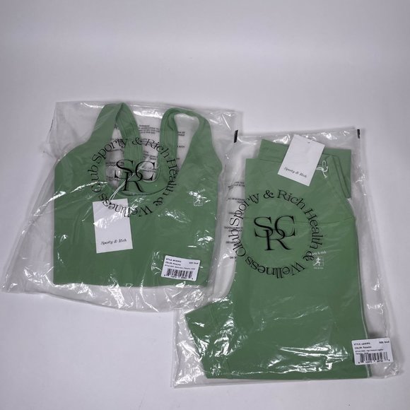 SPORTY&RICH Pistachio Sports Bra & Leggings 'N.01' - Picture 2 of 6